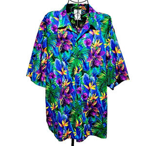 UTY Apparel Hawaiian Shirt XL Men's Made in USA 100% Cotton Short Sleeve